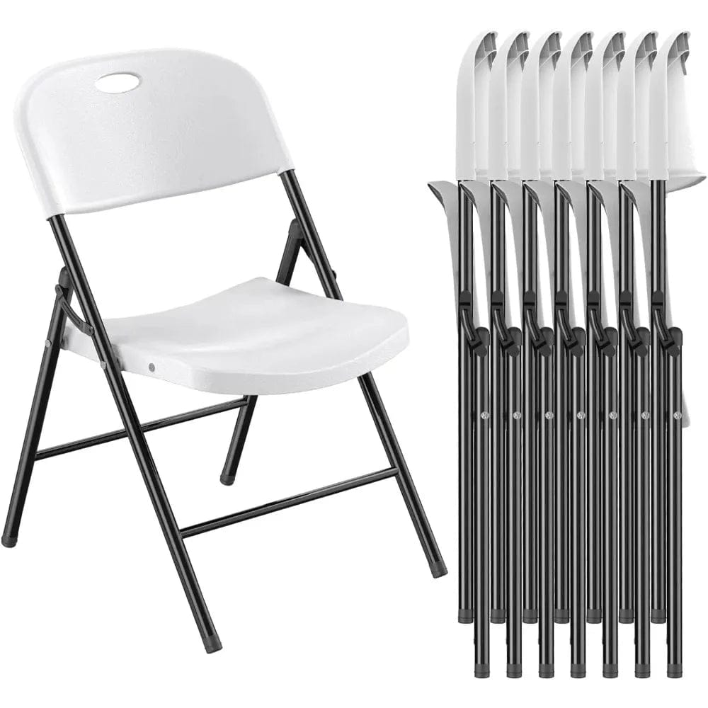 SHOWLU FASHION STORE United States Folding Chair, Indoor and Outdoor Plastic Commercial Stackable Folding Chair, Office, Wedding, Picnic, Kitchen Dining, 4pcs