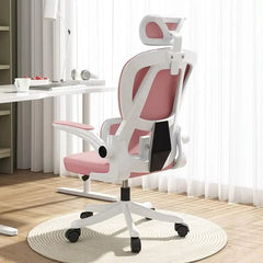 SHOWLU FASHION STORE United States / Pink White Computer Chair Office Chair High Back Ergonomic Office Chair With Lumbar Support Adjustable Headrest 3D Armrest and Lumbar Gamer