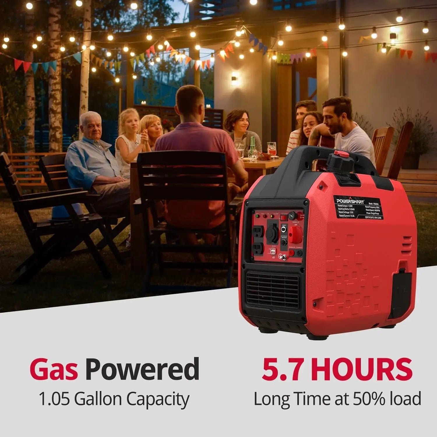 SHOWLU FASHION STORE United States PowerSmart 2500-Watt Gas Powered Portable Inverter Generator, Super Quiet for Camping, Tailgating, Home Emergency Use, CARB Comp