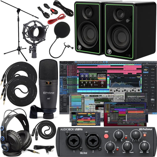  Showlu Fashion Store United States Presonus AudioBox 96 Audio Interface (May Vary Blue or Black) Full Studio Bundle with Studio One Artist Software Pack w/Mackie