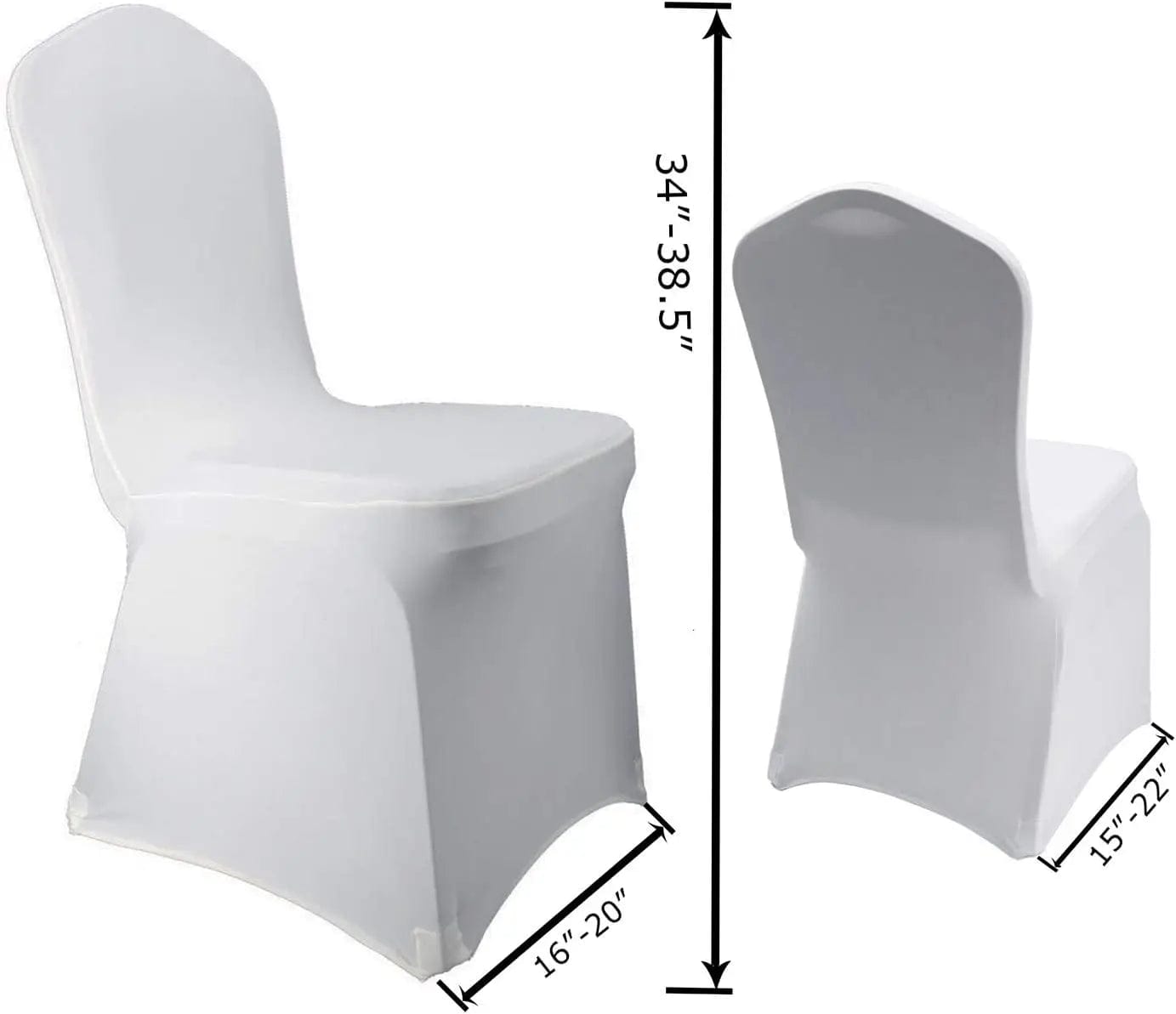  Showlu Fashion Store United States White Stretch Spandex Chair Covers - 24 PCS Banquet Events Party Universal Dining Decoration Scuba Elastic Chair Covers Premium