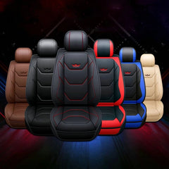  Showlu Fashion Store Universal Car Front Seat Covers PU Leather Seats Cover Waterproof Non-slip Seat Cushion Cover Luxury Upgrade for Auto Truck SUV