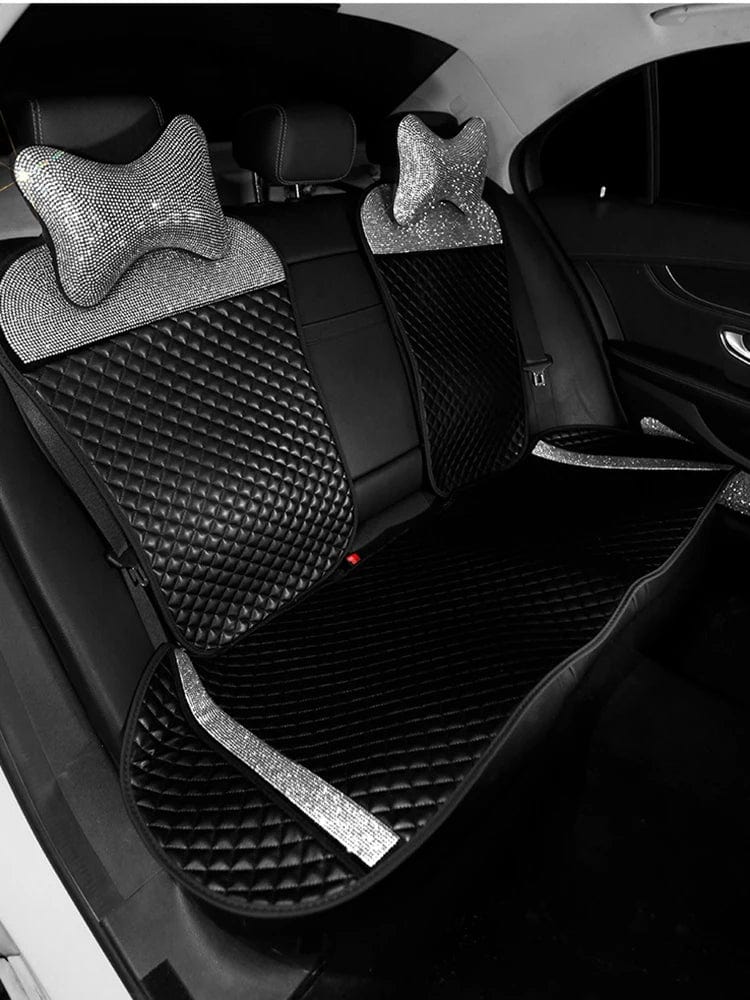  Showlu Fashion Store Universal Luxury Car Seat Cover Leather Full Set Covers & Supports Comfortable Leather Seat Set Seat Covers for Cars for Women