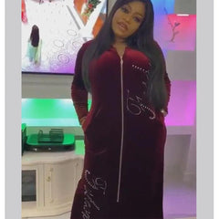  Showlu Fashion Store Velvet Maxi Dress African Clothes For Women Letter Robe Africa Clothing Sequins O Neck Short Sleeve African Dresses Plus Size 4X