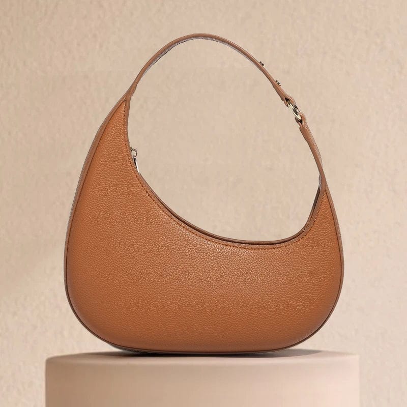 SHOWLU FASHION STORE Vintage Half Moon Bags For Women Luxury Designer Handbags And Purses 2024 New In PU Lychee texture Rivet Small Underarm Shoulder