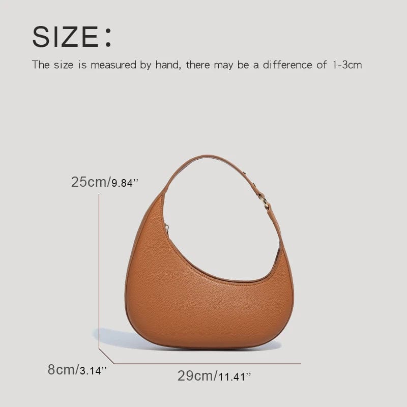 SHOWLU FASHION STORE Vintage Half Moon Bags For Women Luxury Designer Handbags And Purses 2024 New In PU Lychee texture Rivet Small Underarm Shoulder