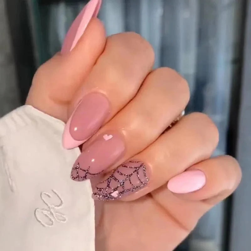 Light green stripe pattern press-on nails from Showlu Fashion Store, long coffin acrylic tips with gradient design, 24-piece set