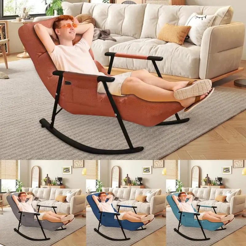 SHOWLU FASHION STORE Waterproof and Anti-Fouling Extended Version Rocking Chair for Relaxation and Comfort Single Person Sofa 5 Angle Adjustment