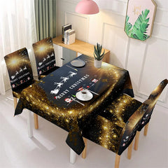  Showlu Fashion Store Waterproof Christmas Dining Tablecloth / Xmas Gifts Dining Chair Covers Christmas Table Decoration Cover Cloth Home Party Decor