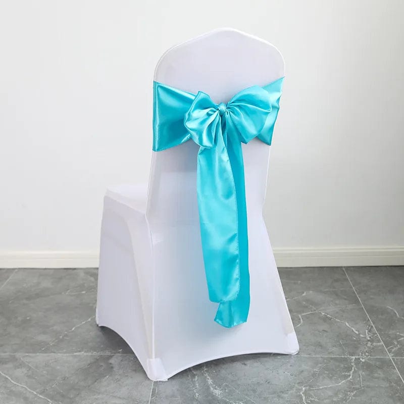  Showlu Fashion Store Wedding Decoration Satin Chair Sash Colour Design Bow Tie For Birthday Party Festival Hotel Show Shiny Look Luxury Dining Room