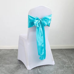  Showlu Fashion Store Wedding Decoration Satin Chair Sash Colour Design Bow Tie For Birthday Party Festival Hotel Show Shiny Look Luxury Dining Room