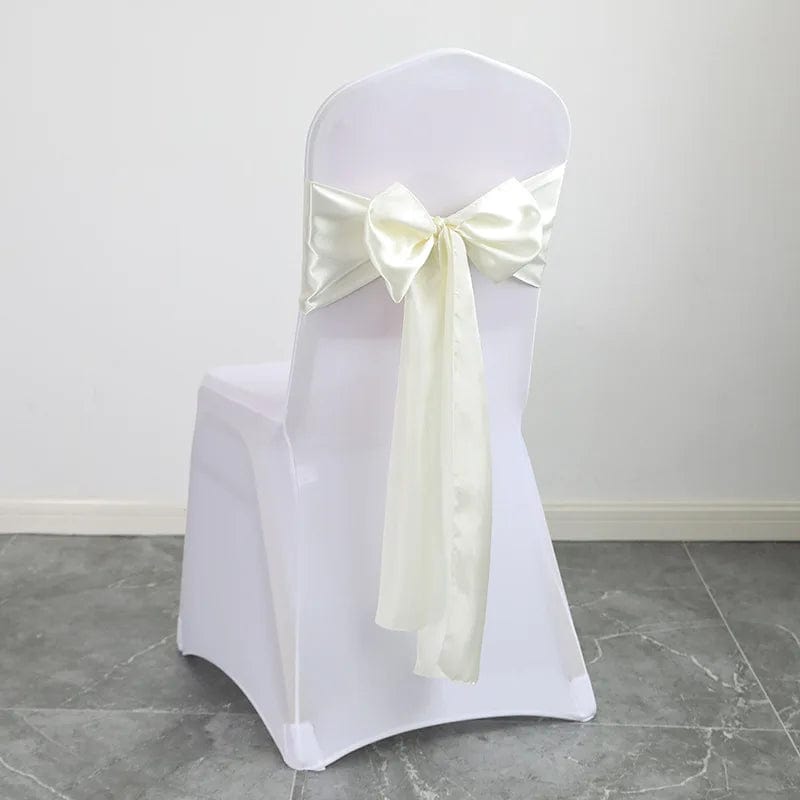  Showlu Fashion Store Wedding Decoration Satin Chair Sash Colour Design Bow Tie For Birthday Party Festival Hotel Show Shiny Look Luxury Dining Room