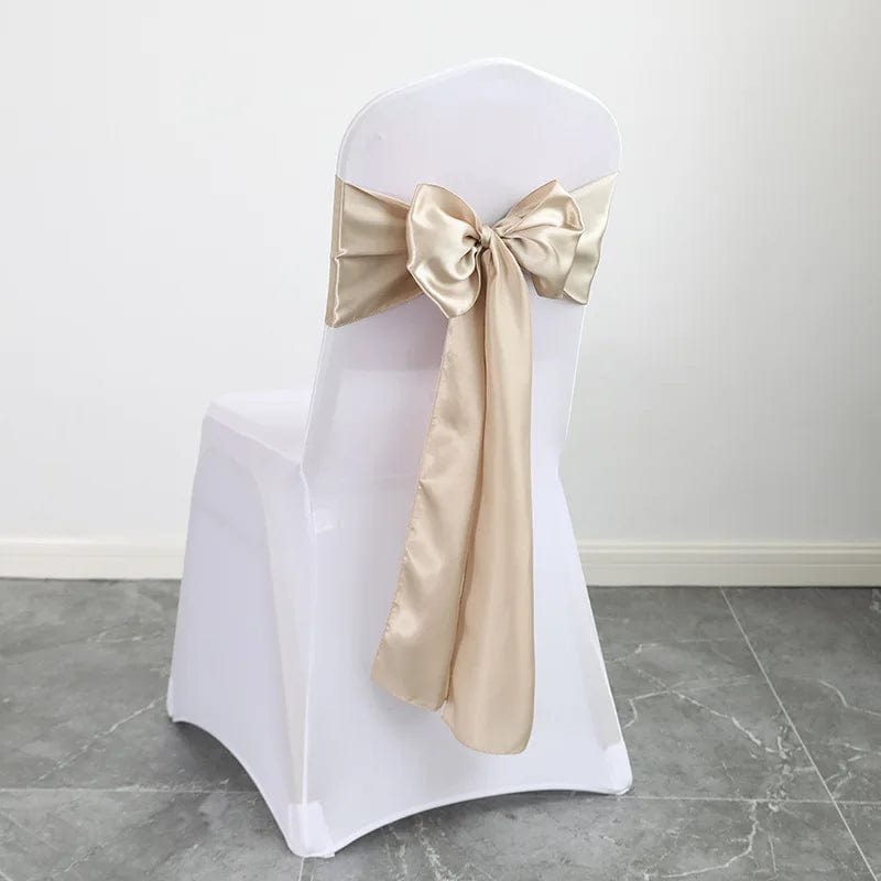  Showlu Fashion Store Wedding Decoration Satin Chair Sash Colour Design Bow Tie For Birthday Party Festival Hotel Show Shiny Look Luxury Dining Room