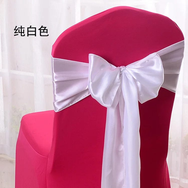 SHOWLU FASHION STORE White / 10 pcs 10/100pcs Satin Chair Bow Sashes Wedding Chair Knots Ribbon Butterfly Ties For Party Event Hotel Banquet Home Decoration