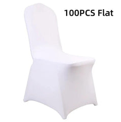 SHOWLU FASHION STORE White 100pcs Flat / GERMANY 10-100PCS Black White Strong Spandex Universal Wedding Chair Covers Full Seat Slipcovers Restaurant Cafe