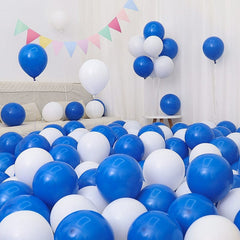  Showlu Fashion Store White 15 + dark blue 15(Including gifts) Six One Dark Blue and Light Blue Blue White Macaron Blue Balloon Birthday Graduation Kindergarten Scene Layout Decoration