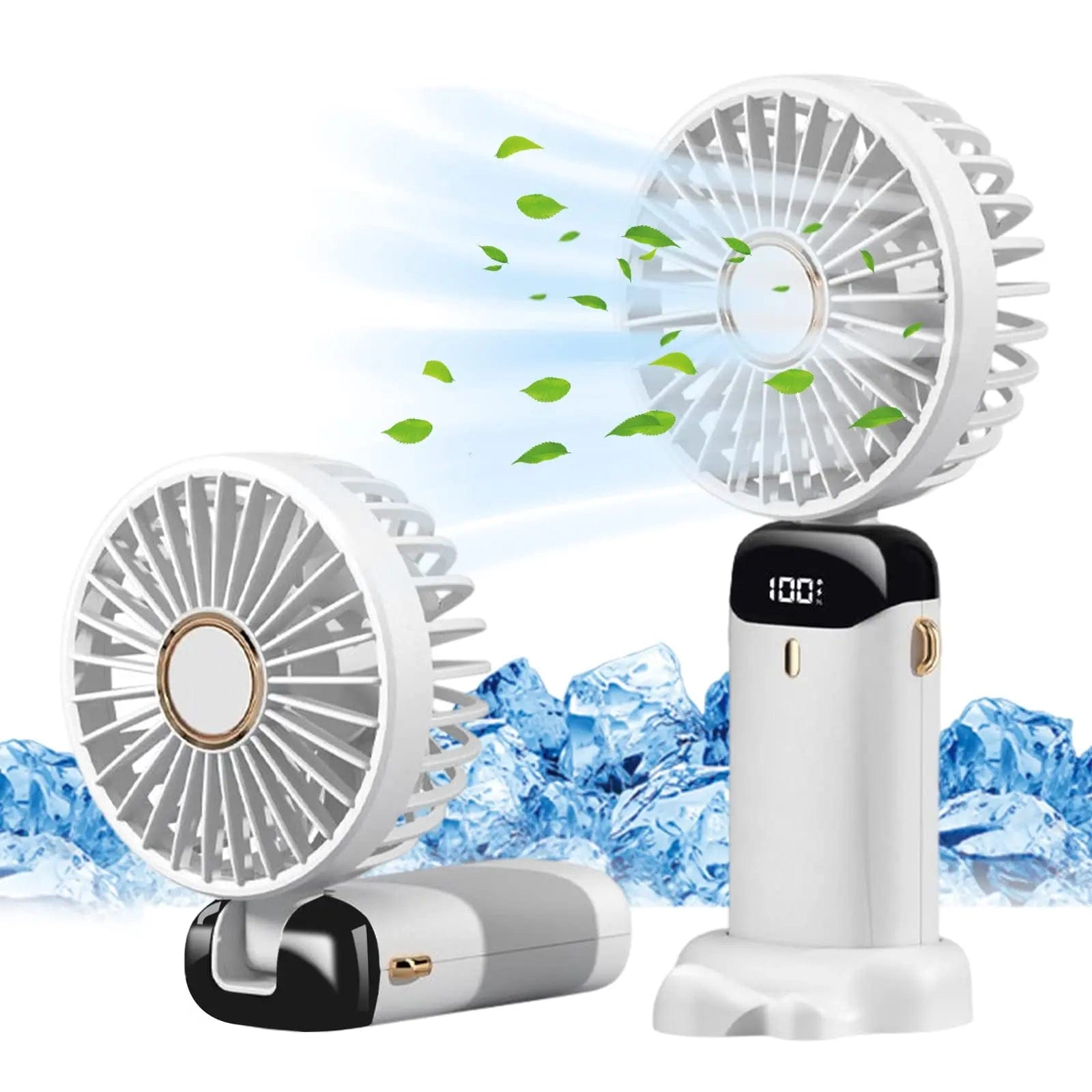  Showlu Fashion Store White 2000mAH Electric Fan Portable Air Conditioner Mini Cooler Rechargeable Neck Fans for Home Free Shipping Hand Usb Conditioning Blades