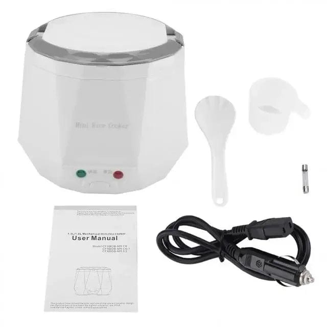  Showlu Fashion Store white / 24V Mini Rice Cooker 1.6L Electric Heating Lunch Box Portable Thermostat Food Steamer Multi Electric Cooker For Car Truck 12/24V