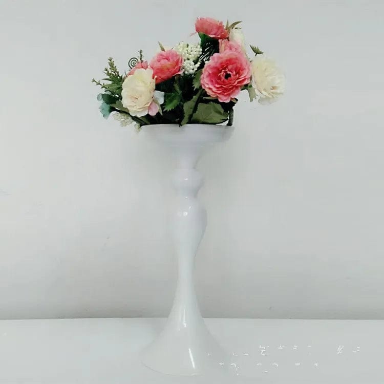  Showlu Fashion Store white 32cm Metal Candle Holders Flowers Vase Candlestick Centerpieces Road Lead Candelabra Centerpieces Wedding porps Christmas decoration