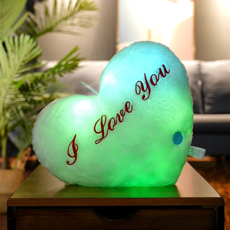  Showlu Fashion Store WHITE / 36X30CM Light Up LED Love Heart Plush Toy Soft Plush Stuffed Luminous Love Throw Pillow Cushion Room Party Decoration Kids Birthday Gift