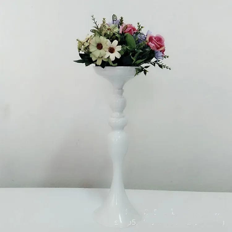  Showlu Fashion Store white 38cm Metal Candle Holders Flowers Vase Candlestick Centerpieces Road Lead Candelabra Centerpieces Wedding porps Christmas decoration