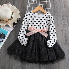  Showlu Fashion Store white / 3T Kids Dresses For Girls Flower Lace Tulle Dress Wedding Little Girl Ceremony Party Birthday Dress Children Autumn Casual Clothing