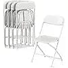 SHOWLU FASHION STORE White 4 Pack / United States 10 Pack Plastic Folding Chair, 300lb Capacity, Portable Commercial Chair with Steel Frame for Home Office Wedding Party Indoor