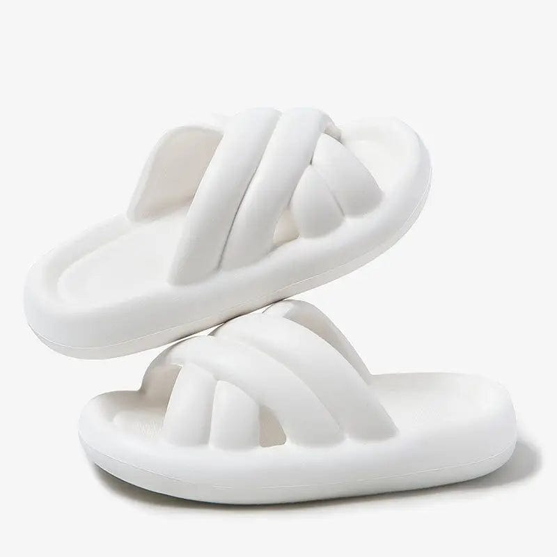  Showlu Fashion Store WHITE / 40-41(fit39-40) High Quality Couple Soft Sole Platform Slippers For Women Summer Bathroom Beach Slides Men Ultra-Light Slipper Outdoor Sandals