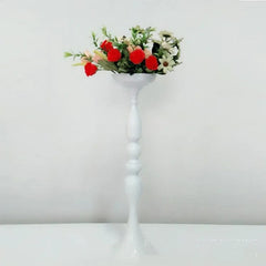  Showlu Fashion Store white 49cm Metal Candle Holders Flowers Vase Candlestick Centerpieces Road Lead Candelabra Centerpieces Wedding porps Christmas decoration