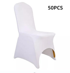 SHOWLU FASHION STORE White 50pcs Arched / GERMANY 10-100PCS Black White Strong Spandex Universal Wedding Chair Covers Full Seat Slipcovers Restaurant Cafe