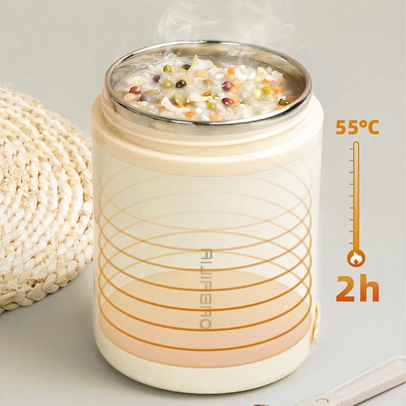 Showlu Fashion Store White / 600ml 304 Stainless Steel Constant Temperature Lunch Box USB Heating Large Capacity Lunch Box Outdoor Camping Portable Insulation Pot