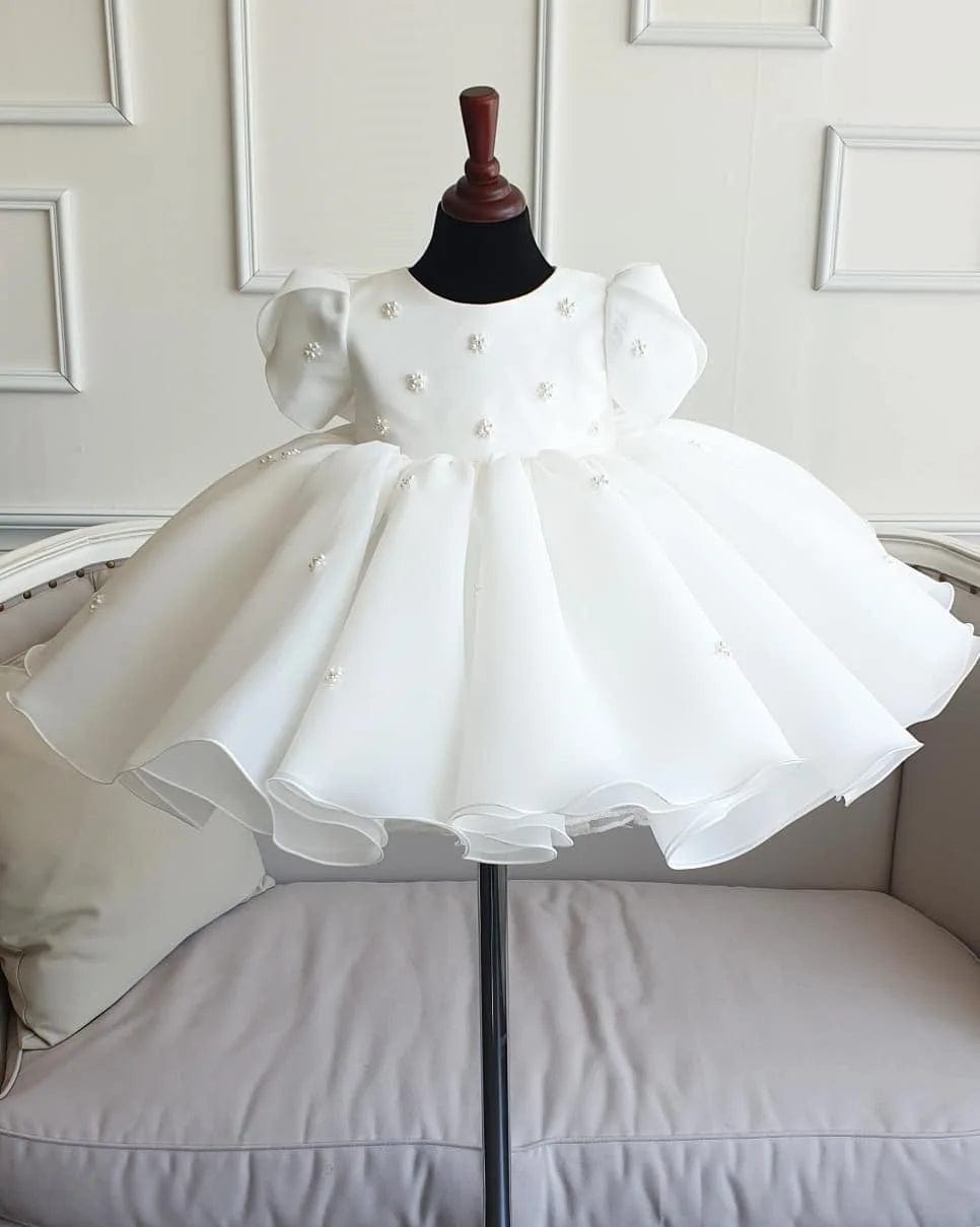 SHOWLU FASHION STORE white / 9M Baby 1st Birthday Party Wedding Dress Pearl Princess Girls Dress Lace Kids Dresses For Girl Baby Baptism Dress Teenage Ball Gown