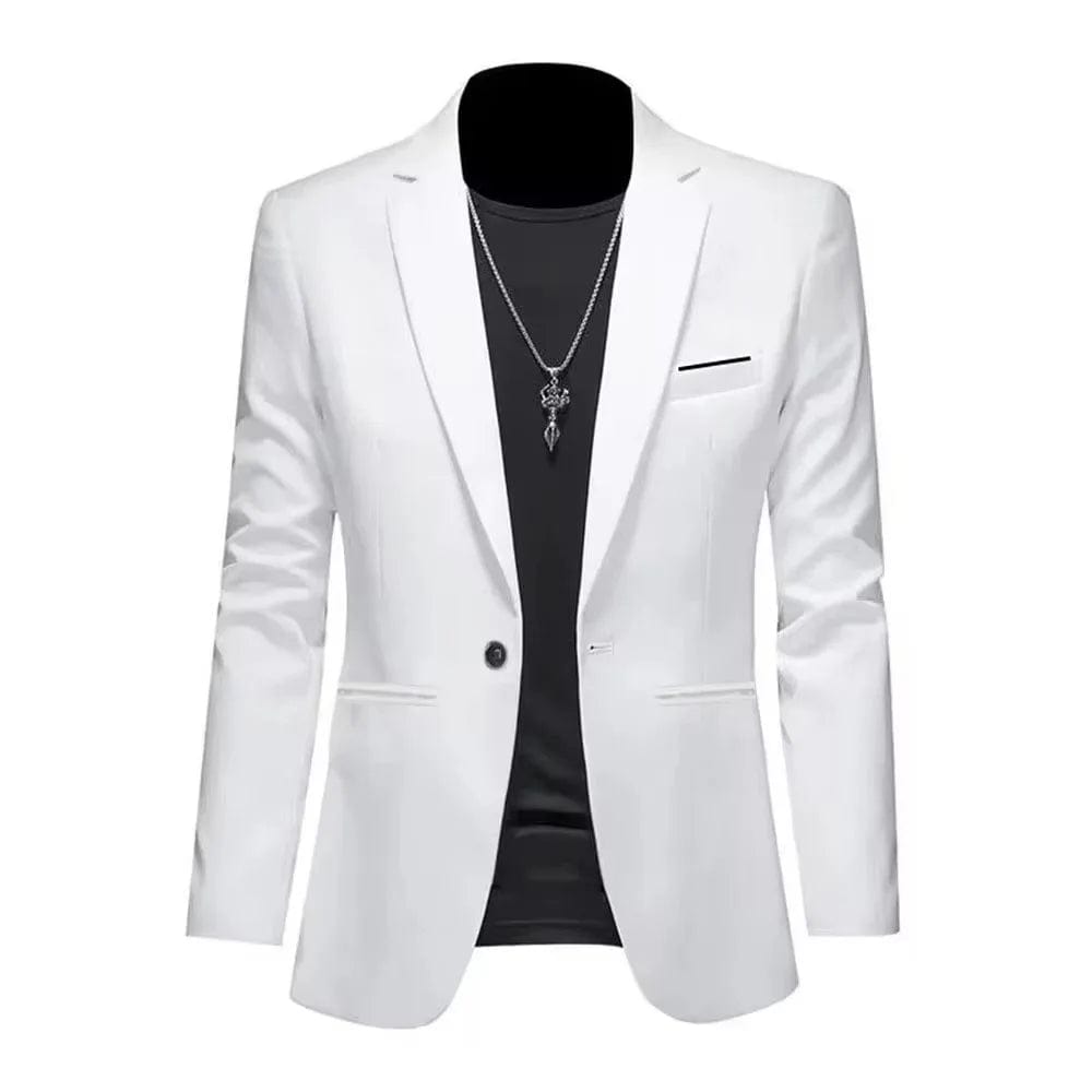 SHOWLU FASHION STORE White / Asian 5XL Men's' Trendy Light Luxury Suit Jacket  Autumn Slim Fit  Casual Business Suit Non-ironing Anti-wrinkle Solid Color Classic Suit