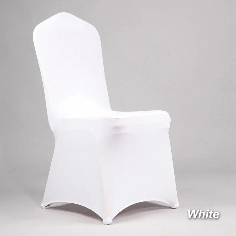 Showlu Fashion Store White Chair Cover / 50pcs Chair Cover / CZECH REPUBLIC 50/100pcs Spandex White Wedding Chair Cover For Hotel Banquet Dining Party Office Chair Slipcover