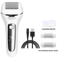 SHOWLU FASHION STORE White / CHINA 3 Heads Electric Foot File Callus Remover Professional Pedicure Machine Tools Rechargeable Waterproof Heel Dead Skin Scrubber