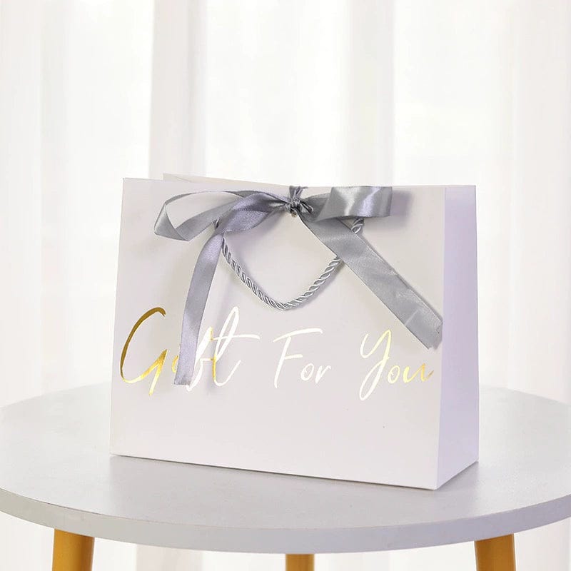 SHOWLU FASHION STORE White gift bag 10 Pack / Medium 24.5*9.5*19.5cm Gift Bag Tote Bag Gift Birthday Gift Mother's Day Paper Packaging Bags Minimalist Box Fancy