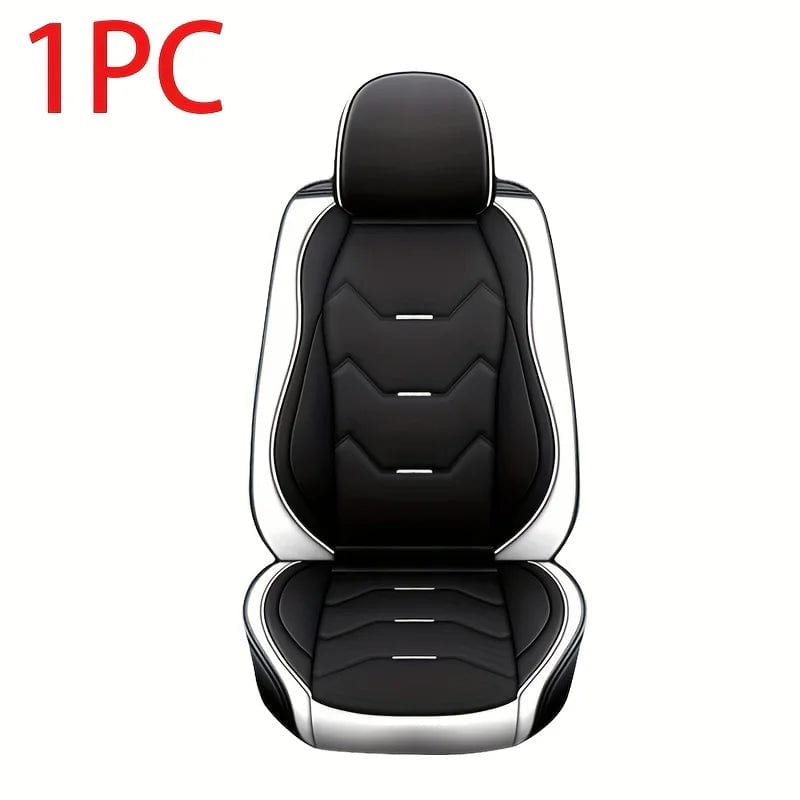  Showlu Fashion Store WHITE Luxury Car Seat Cover PU Leather Automobiles Seat Cushion Protector Chair Four Seasons Vehicle Interior Car Accessories