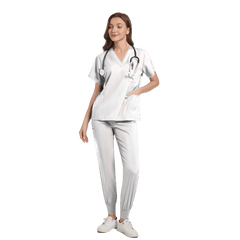 SHOWLU FASHION STORE White / M Women Scrub Set Surgical Nursing Scrub Sets Hospital Uniform Medical Factory Wholesale Uniforms Womens Custom Scrubs