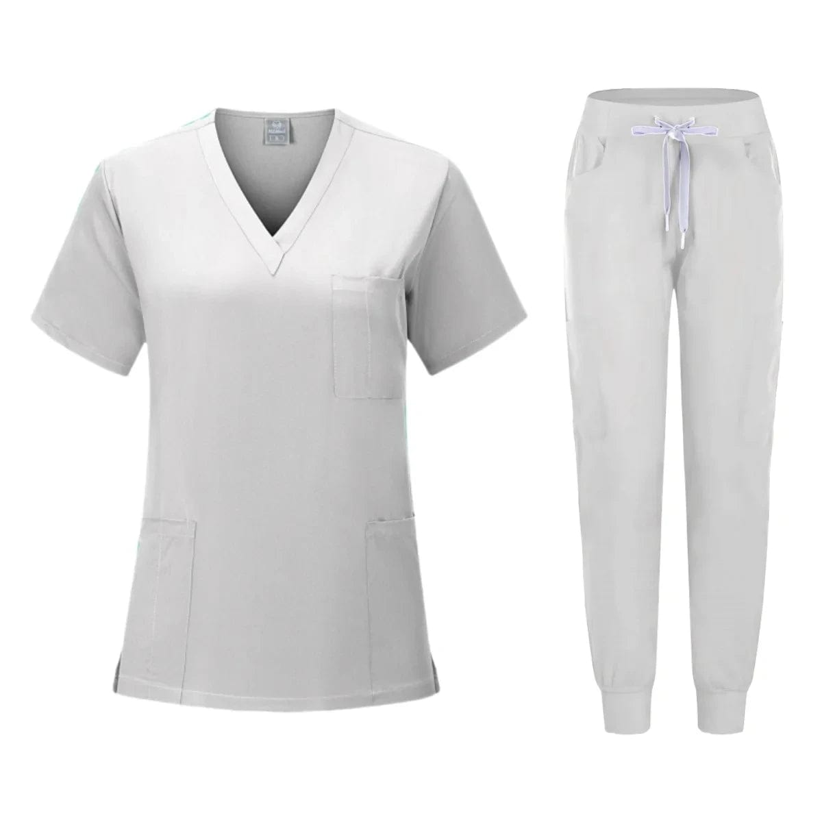 SHOWLU FASHION STORE White / S Hot Sale Anti Wrinkle Washable Soft Fabric Nurse Scrubs Hospital Uniform Medical Scrubs Women Jogger Scrubs Sets Pair