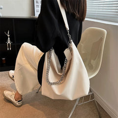 SHOWLU FASHION STORE White Small Size Fancy Summer All-Match Shoulder Work Clothing Big Bag