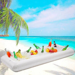  Showlu Fashion Store WHITE Swimming Pool Beer Table Drinking Cooler Table Bar Tray Drifting PVC Outdoor Indoor Inflatable Ice Serving Buffet Bar