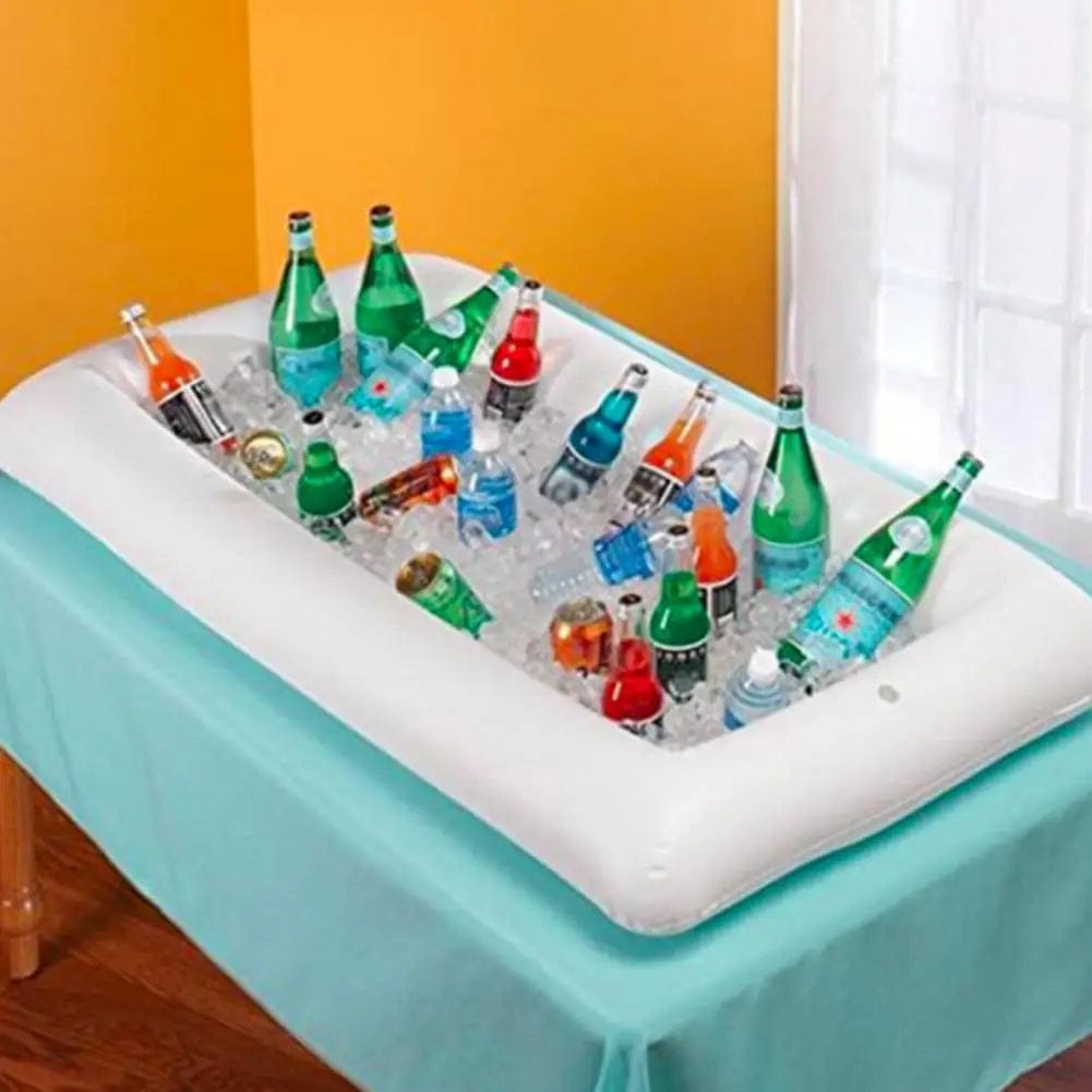  Showlu Fashion Store WHITE Swimming Pool Beer Table Drinking Cooler Table Bar Tray Drifting PVC Outdoor Indoor Inflatable Ice Serving Buffet Bar