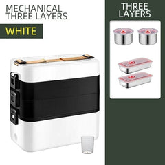  Showlu Fashion Store White Three Layers Portable Electric Heating Bento Lunch Box Meals Office School Restaurant Thermal Fresh Boxes Dinnerware Food Storage Container