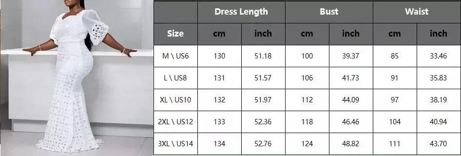 SHOWLU FASHION STORE White Women Dress Bodycon Long Maxi Robe African High Waist Trumpet Femme Vestiods Plus Size Dresses S-5XL