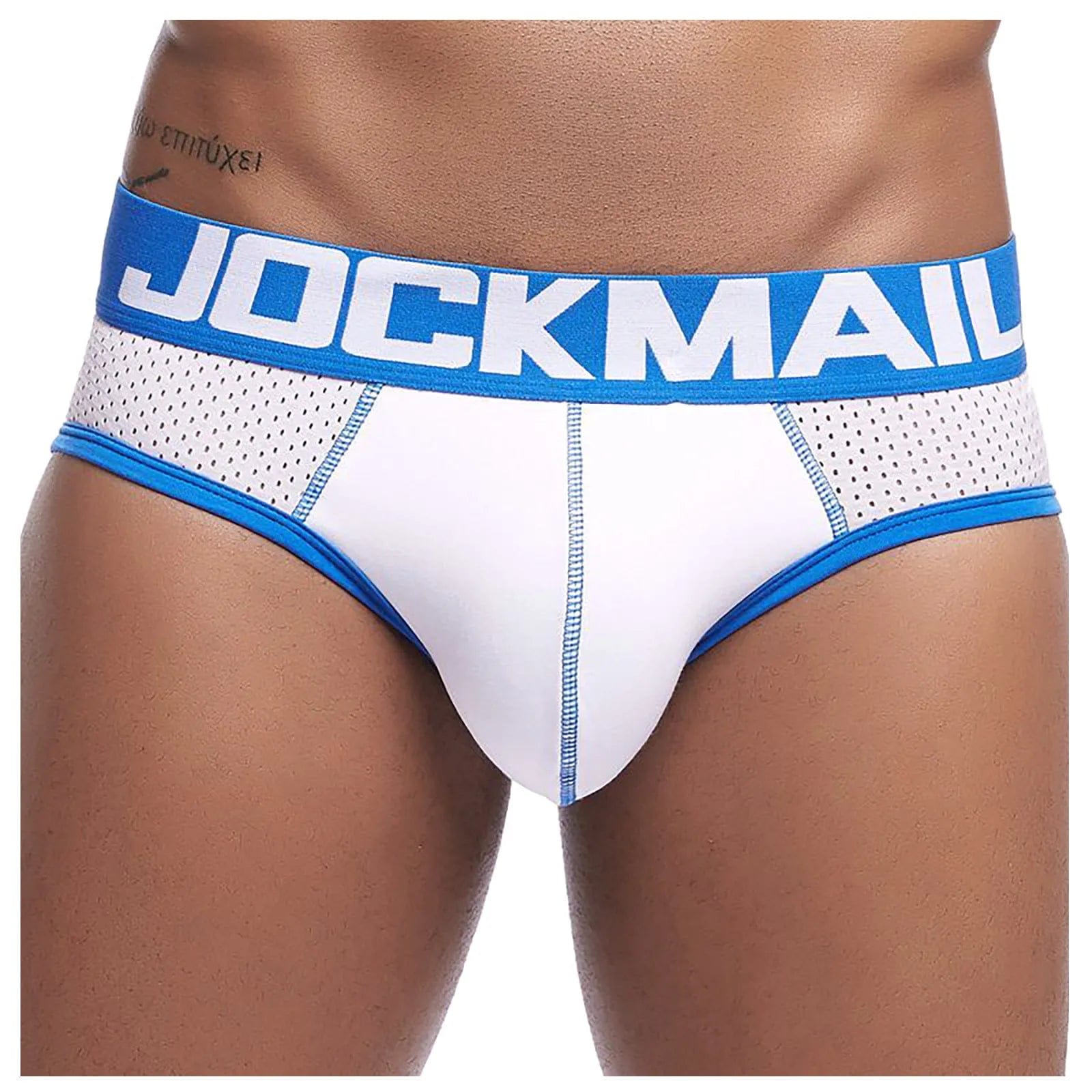  Showlu Fashion Store White / XL / CHINA Jockmail Men'S Briefs Soft Comfortable Panties Shorts Mesh Breathable Panties Male Sport Stretch Underwear Sleepwear