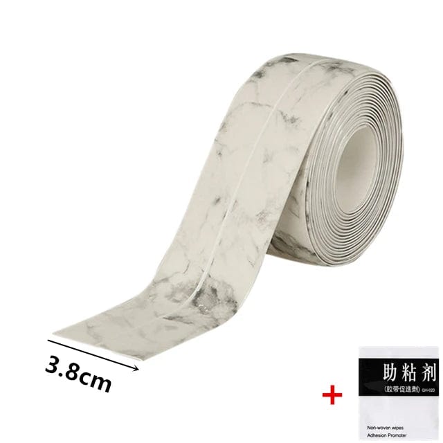  Showlu Fashion Store White2- Marbling / 100CM For Bathroom Kitchen Accessories Shower Bath Sealing Strip Tape Caulk Strip Self Adhesive Waterproof Wall Sticker Sink Edge Tape