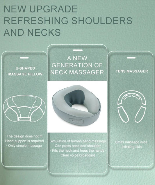 SHOWLU FASHION STORE Wholesale Rechargeable U-Shaped Pillow Electric Massage Products Neck Massage Pillow Neck Massage Travel Pillow