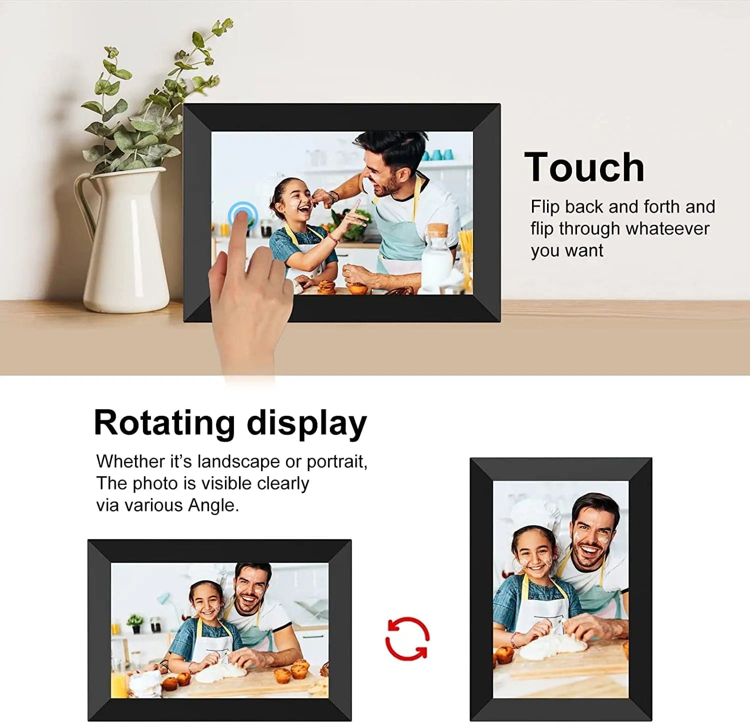  Showlu Fashion Store WiFi Frameo Digital Photo Frame 10.1 Inch 32GB Smart Digital Picture Frame with 1280x800 IPS HD Touch Screen