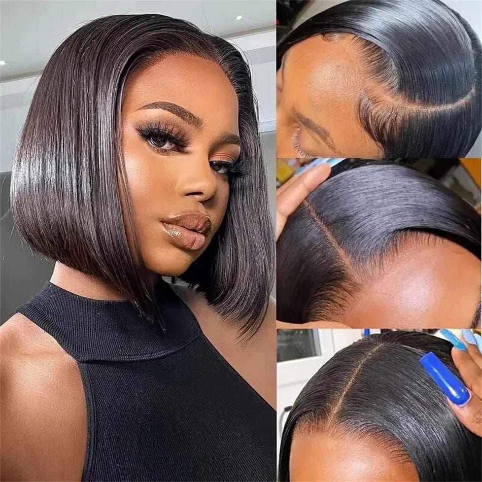 SHOWLU FASHION STORE Wiggogo Short Bob Wigs Straight Frontal Wig Hd Lace Wig 4X4 Closure Wigs 13X4 Lace Front Human Hair Wig Hd Lace Frontal Wig