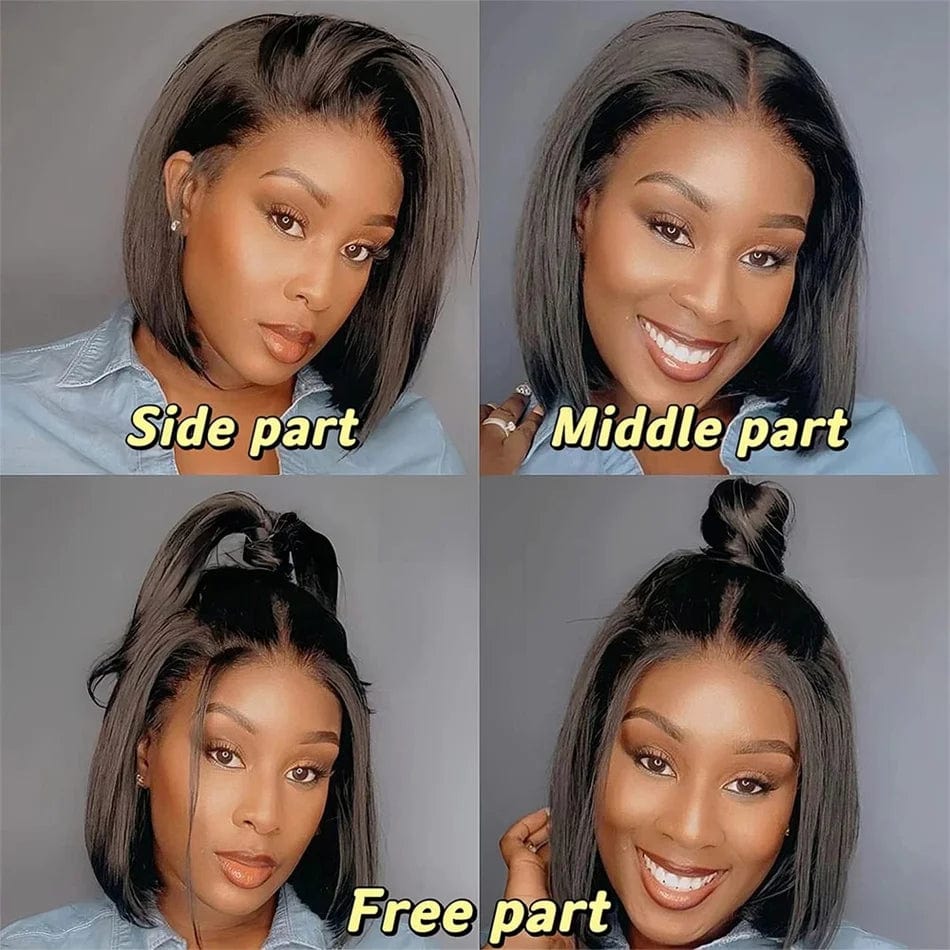 SHOWLU FASHION STORE Wiggogo Short Bob Wigs Straight Frontal Wig Hd Lace Wig 4X4 Closure Wigs 13X4 Lace Front Human Hair Wig Hd Lace Frontal Wig